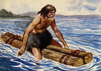 Das früheste Boot bestand vermutlich aus zusammengebundenen Baumstämmen von Peter Jackson