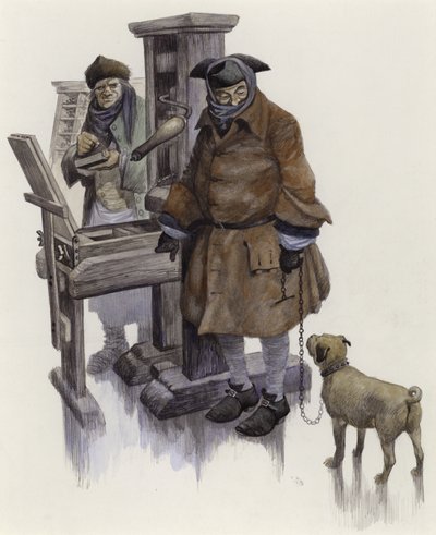 William Hogarth am 16. Februar 1740 auf der Frostmesse auf der Themse von Peter Jackson