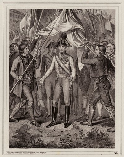 Volk von Tirol huldigt Franz I. von Österreich von Peter Johann Nepomuk Geiger