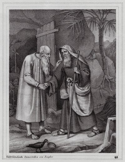 St. Paulus von Theben, christlicher Einsiedler von Peter Johann Nepomuk Geiger