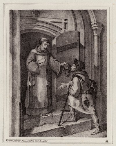 Der Geächtete John Parricida sucht Zuflucht in einem Kloster in Pisa von Peter Johann Nepomuk Geiger