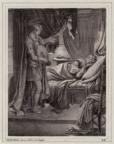 Valerias Vision von St. Florian (Gravur) von Peter Johann Nepomuk Geiger