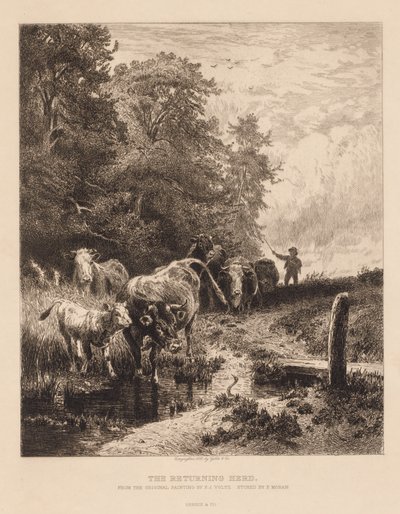 Die zurückkehrende Herde von Peter Moran