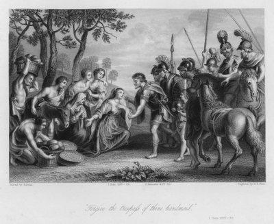 Die Begegnung von David und Abigail, I Samuel XXV, 28 von Peter Paul (after) Rubens