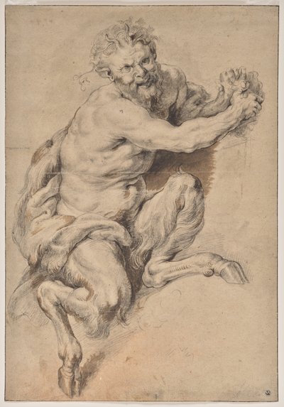 Ein Faun, der eine Traube greift von Peter Paul Rubens
