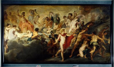 Zyklus der Maria de Medici: Das Konzert (oder Rat) der Götter für die gegenseitigen Ehen von Frankreich und Spanien von Peter Paul Rubens