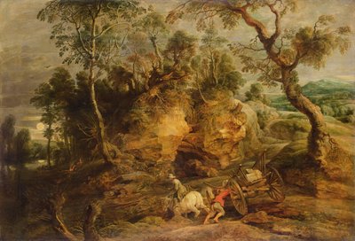 Landschaft mit Steinträgern, um 1620 von Peter Paul Rubens