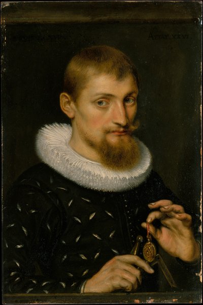 Porträt eines Mannes, möglicherweise ein Architekt oder Geograph von Peter Paul Rubens