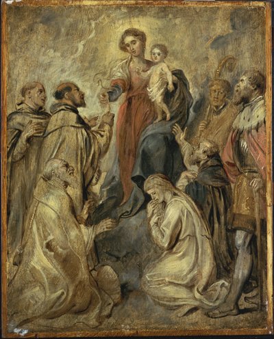 Die Jungfrau und das Kind des Rosenkranzes von Peter Paul Rubens