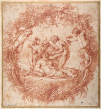 Das Design der Tazza Farnese (rote Kreide mit Gouache auf Papier) von Peter Paul Rubens