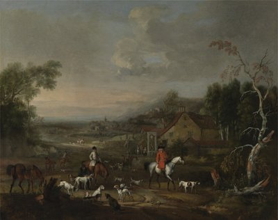 Der Reverend Jemmet Browne bei einem Treffen der Fuchsjagd, c.1730 von Peter Tillemans