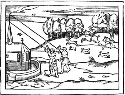 Verwendung von Astrolabien zur Berechnung der Höhe eines Kirchturms, 1539 von Petrus Apianus