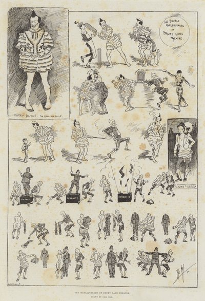 Die Harlekinade im Drury Lane Theatre von Phil May