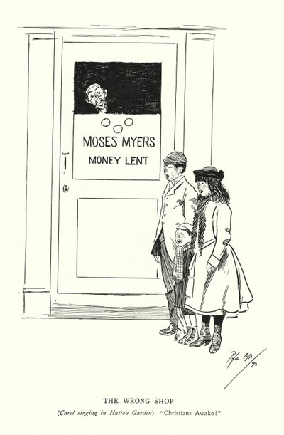 Der falsche Laden (Lithografie) von Phil May