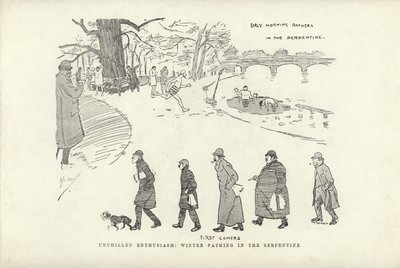 Ungehemmte Begeisterung, Winterbaden in der Serpentine von Phil May