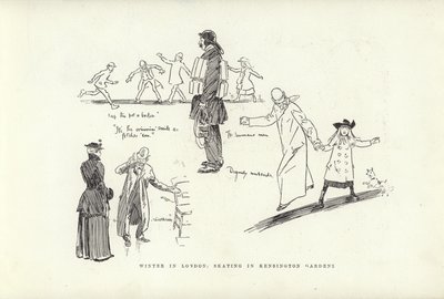 Winter in London, Schlittschuhlaufen in den Kensington Gardens von Phil May