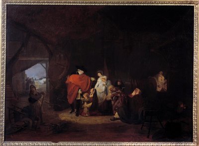 Menschlichkeit von Ludwig XVI.: Winter 1784, der König gibt Almosen an die Einwohner von Versailles von Philibert Louis Debucourt