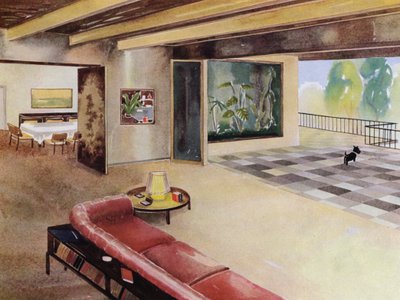 1930er Innenräume: Halle mit Terrasse von Philip Alexius de (after) Laszlo
