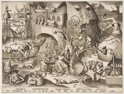 Neid Invidia aus Die sieben Todsünden von Philip Galle