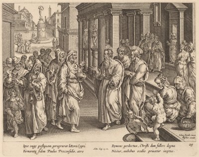 Der heilige Paulus streitet mit dem Zauberer von Philip Galle after Jan van der Straet