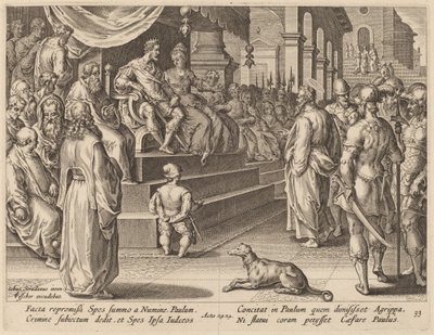 Sankt Paulus vor Festus und Agrippa von Philip Galle after Jan van der Straet