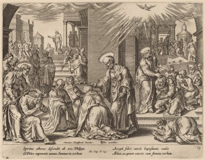 Das Volk von Samaria empfängt das Wort Gottes von Philip Galle after Maerten van Heemskerck