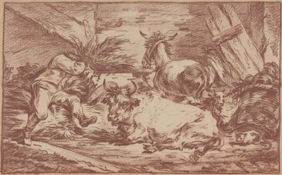 Tiere im Stall von Philip James de (1740-1812) Loutherbourg