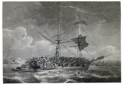 Porträt eines französischen Brigg (Brick), La Chevrette (unsicher). In Tinte getaucht von Philippe Jacques de Loutherbourg (1740-1812) von Philip James de (1740 1812) Loutherbourg