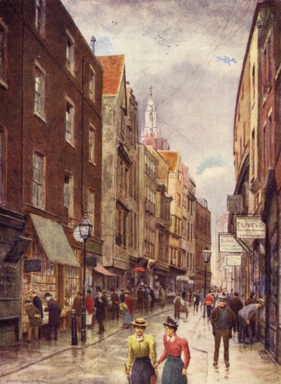Holywell Street, Strand, Blick nach Westen, 1900 von Philip Norman