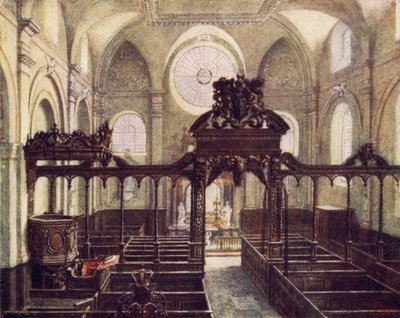 Innenraum der Kirche All Hallows, Upper Thames Street, 1894 von Philip Norman