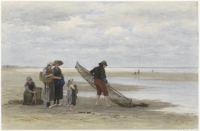 Garnelenfischer am Strand von Philip Sadée