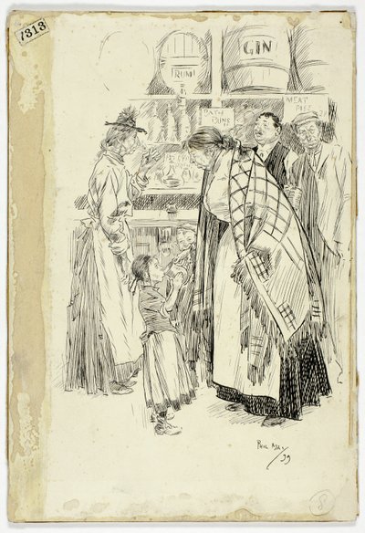 London East End: Skizze in einem Gin-Laden im East End von Philip William May
