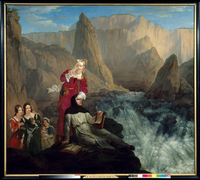 Laure und Petrarca an der Fontaine de Vaucluse von Philipe Jacques van Bree