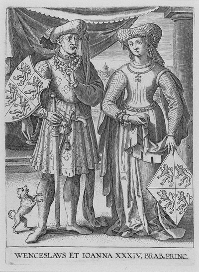 Wenzel I., Herzog von Luxemburg und Johanna, Herzogin von Brabant von Philipp Galle