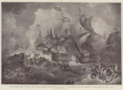 Der glorreiche Erste Juni, der Sieg über die französische Flotte durch die Briten unter dem Kommando von Earl Howe am 1. Juni 1794 von Philippe Jacques de Loutherbourg