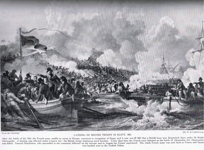 Die Landung britischer Truppen in Ägypten im Jahr 1801, Illustration aus 