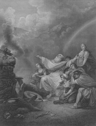 Noahs Opfer, Genesis 8, Vers 20-22 von Philippe de (after) Loutherbourg