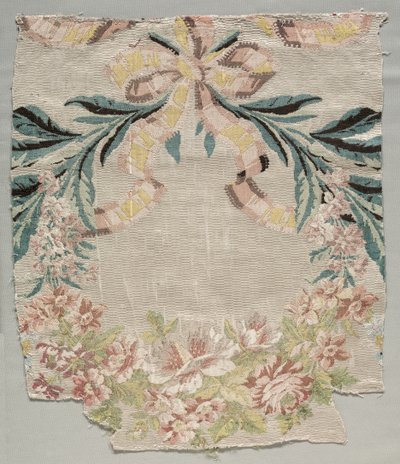 Seidenfragment, Teil des Panels genannt Le panier fleuri, 1770 von Philippe de Lasalle