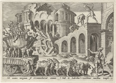 Die Chaldäer plündern den Tempel von Jerusalem Die Unglückstage des jüdischen Volkes (Serientitel) von Philips Galle