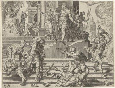 König Josia lässt den Tempel von Baal zerstören von Philips Galle