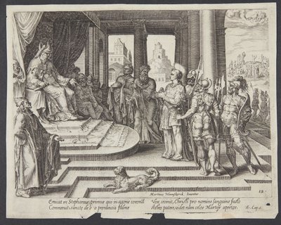 St. Stephan vor dem Hohenpriester und dem Rat von Philips Galle
