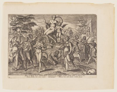 Die Macht der Frau [3 Esdras 4:18-19, 22-23, 29-32], aus Die Vier Stärksten Mächte von Philips Galle