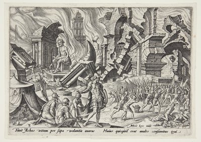 Die Zerstörung von Ai und die Steinigung von Achan von Philips Galle