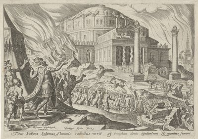 Zerstörung Jerusalems durch Kaiser Titus von Philips Galle