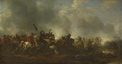 Kavallerie greift Infanterie an, 1656-1668 von Philips Wouwerman