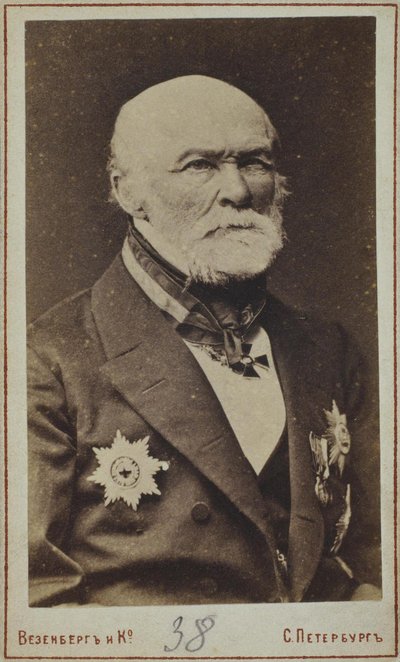 Porträt von Nikolay Ivanovich Pirogov 1810-1881 von Photo studio Wesenberg