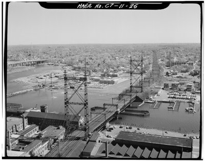 Norwalk River Bridge, Norwalk, Connecticut (s/w Foto) von Photographer American