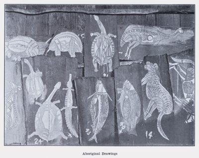 Aborigine-Zeichnungen (s/w Foto) von Photographer Australian