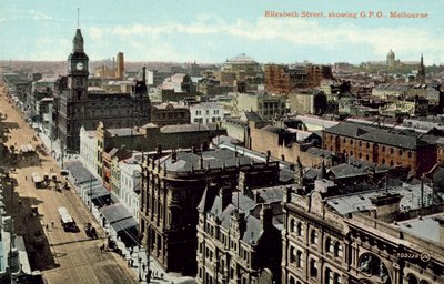 Elizabeth Street mit GPO, Melbourne von Photographer Australian