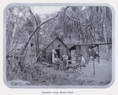 Sägewerk-Camp, Melville Island (s/w Foto) von Photographer Australian